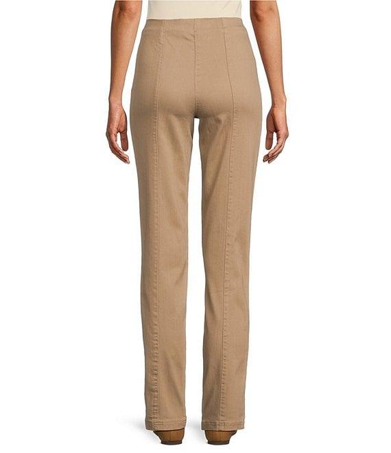 Intro Nia Hollywood Waist Seam Detail High Rise Straight Leg Pull-On Denim Pants Product Image