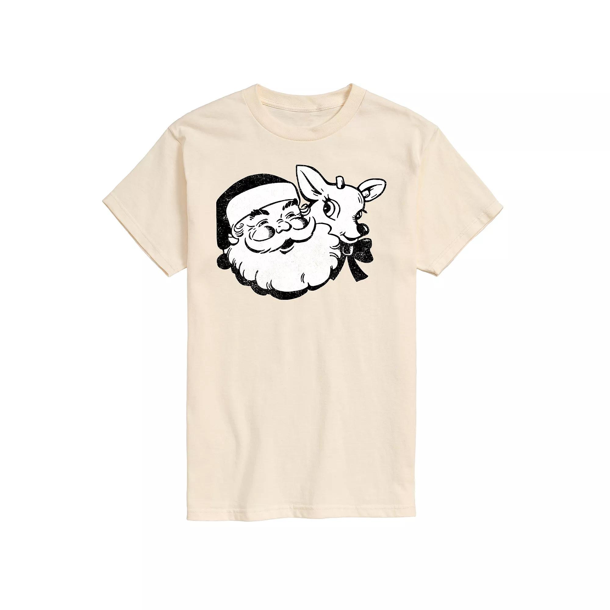 Men's Santa & Reindeer Graphic Tee,  Product Image