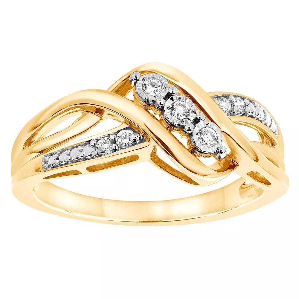 Diamond Brilliance Sterling Silver 1/10 Carat T.W. Lab-Grown Diamond Fashion Ring, Women's, Size: 8, Gold Tone Product Image