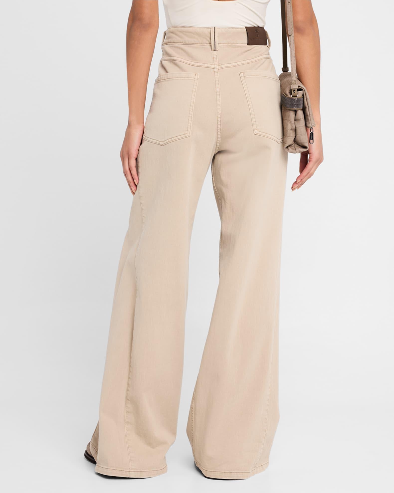 Wide-Leg Jeans with Side Pleat  Product Image