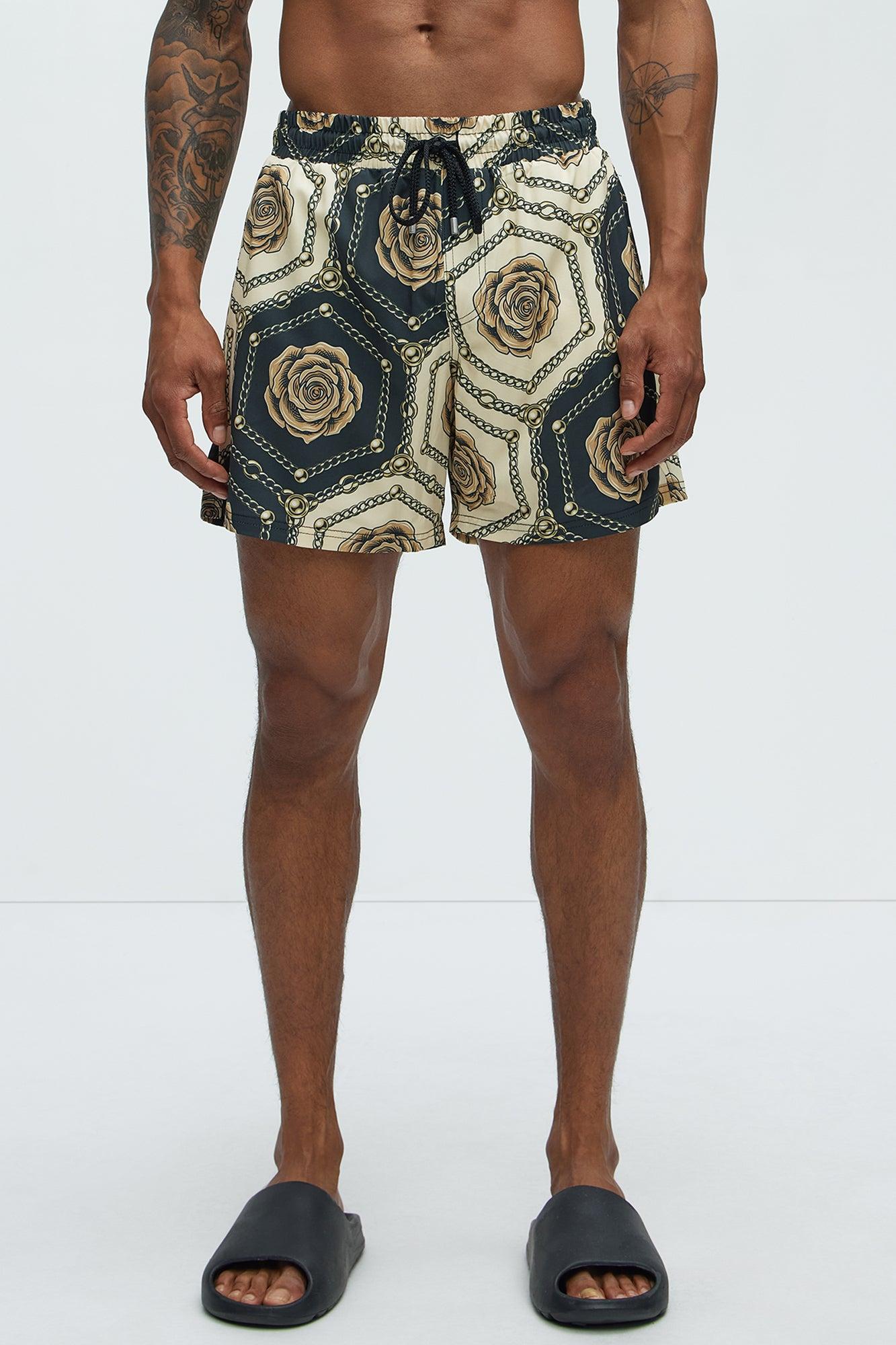 Rose Link Swim Mid Trunk - Cream/combo Product Image