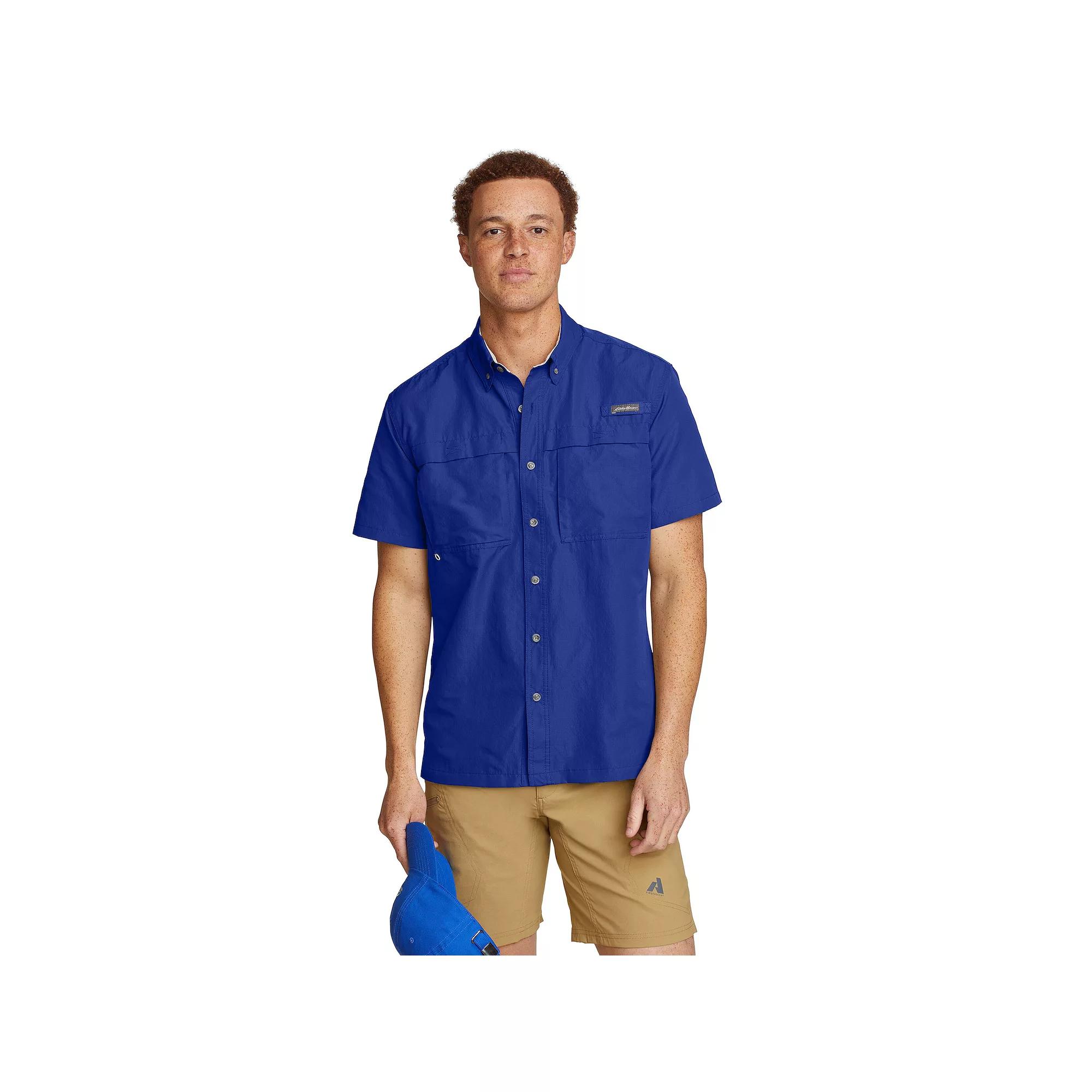 Big & Tall Eddie Bauer Ripstop Guide Short Sleeve Button Down Shirt, Men's,  Product Image