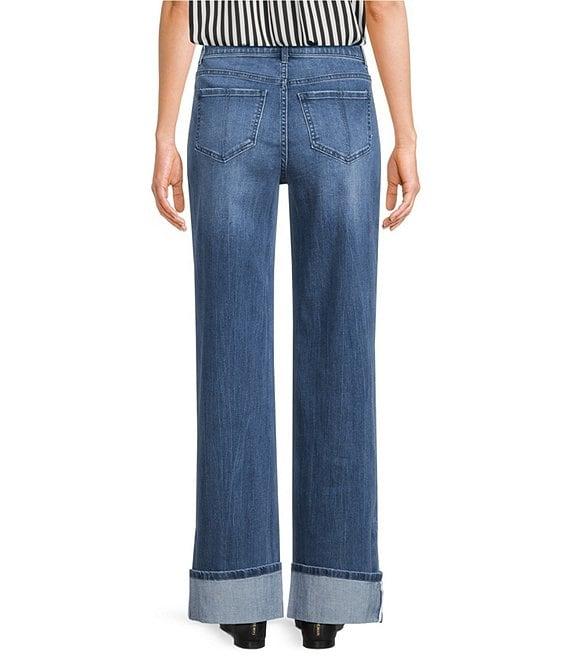 Gibson & Latimer Perfect Fit Denim Mid Rise Cuffed Wide Leg Jeans Product Image