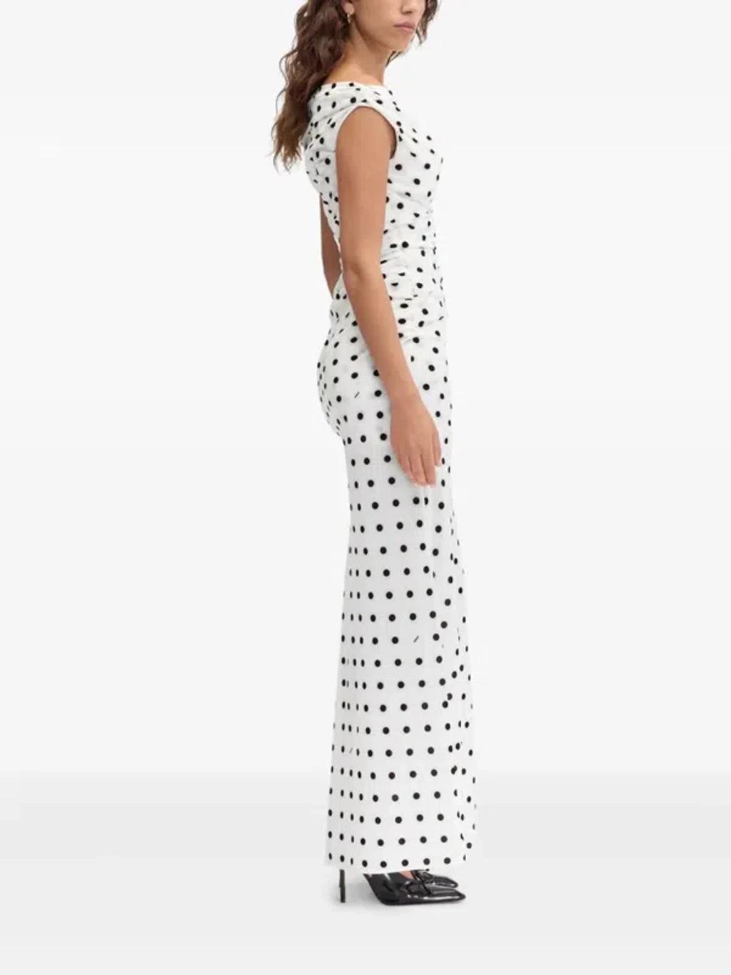 JACQUEMUS Women Rita Pois Long Dress In White Product Image