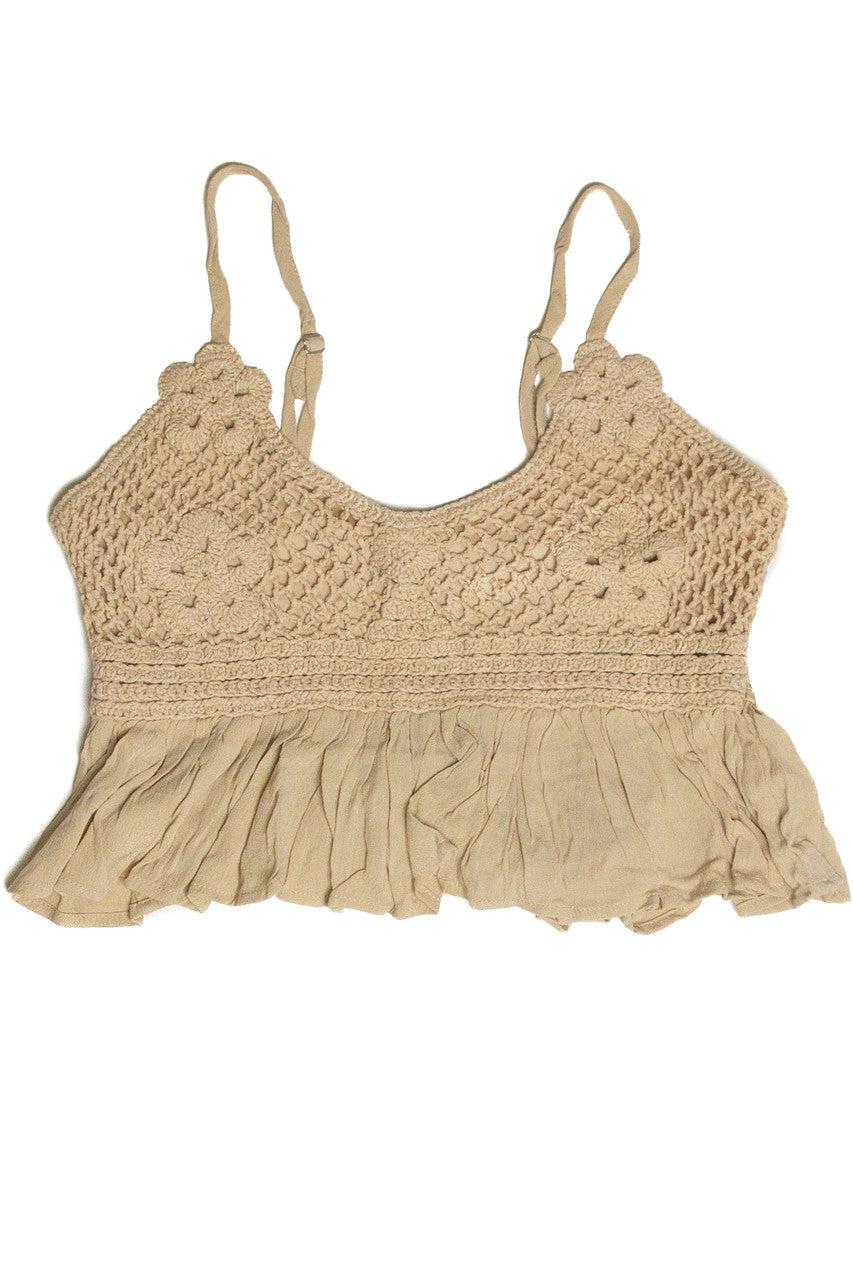 Floral Crochet and Gauze Cami Product Image
