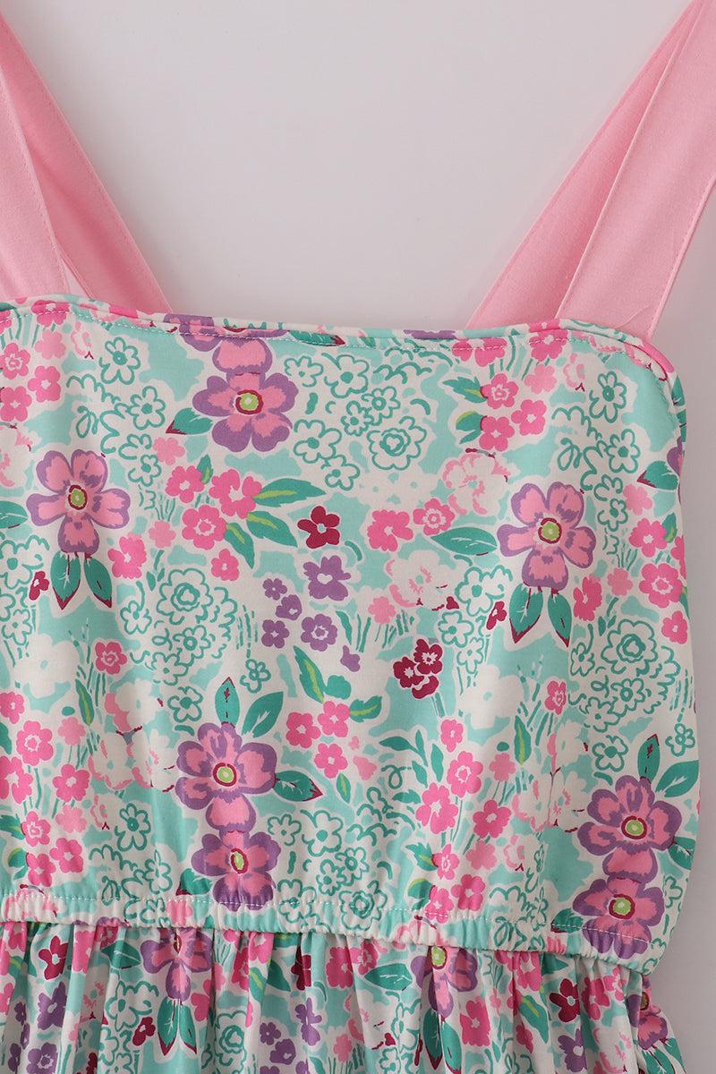 Bow applique print mom&me dress Product Image