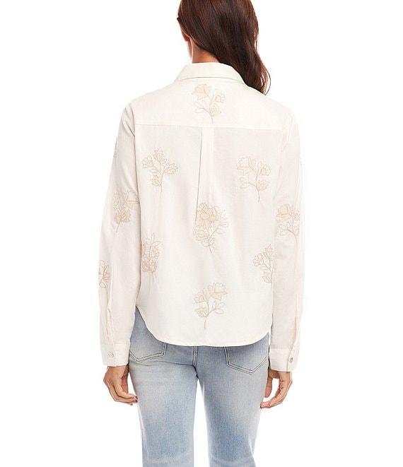 Karen Kane Floral Embroidered Button Front Shirt Product Image