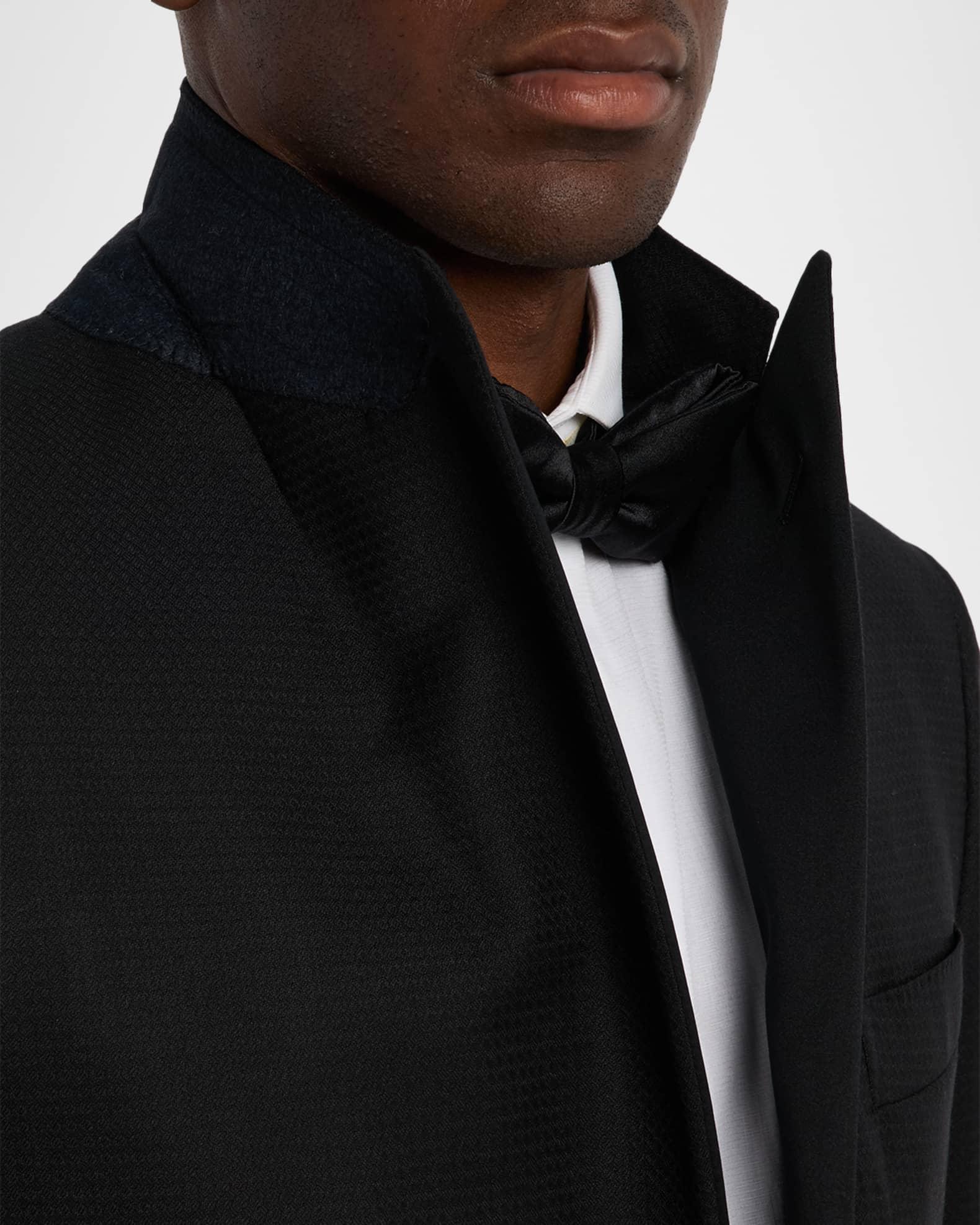 Men's Textured Wool Peak Lapel Suit Product Image