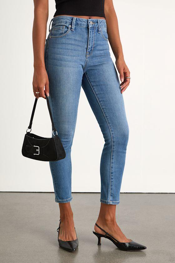 Alizah Medium Wash High-Rise Skinny Jeans Product Image