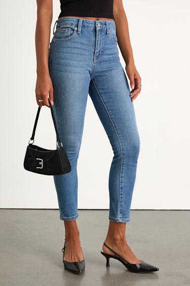 Alizah Medium Wash High-Rise Skinny Jeans Product Image