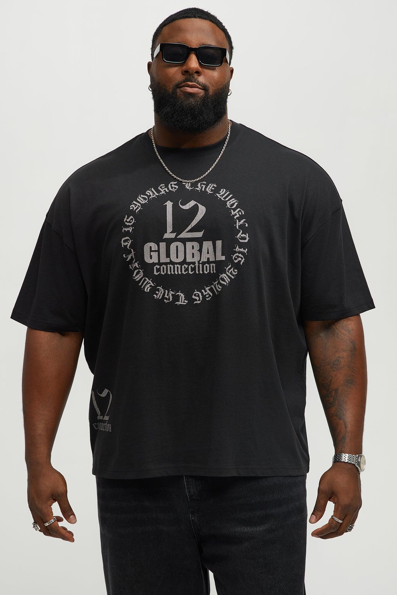 12 Global Oversized Short Sleeve Tee - Black Product Image
