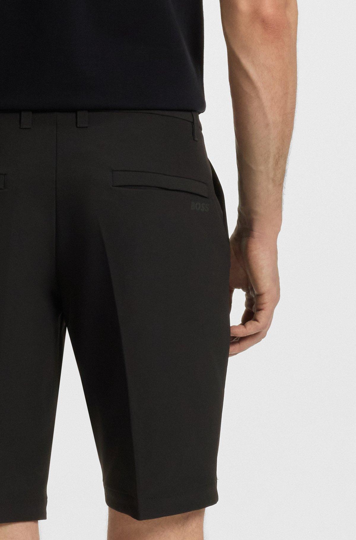 BOSS - Slim-fit shorts in water-repellent stretch fabric - Black Product Image