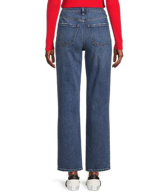 High Rise Ankle Crop Straight Jeans Product Image