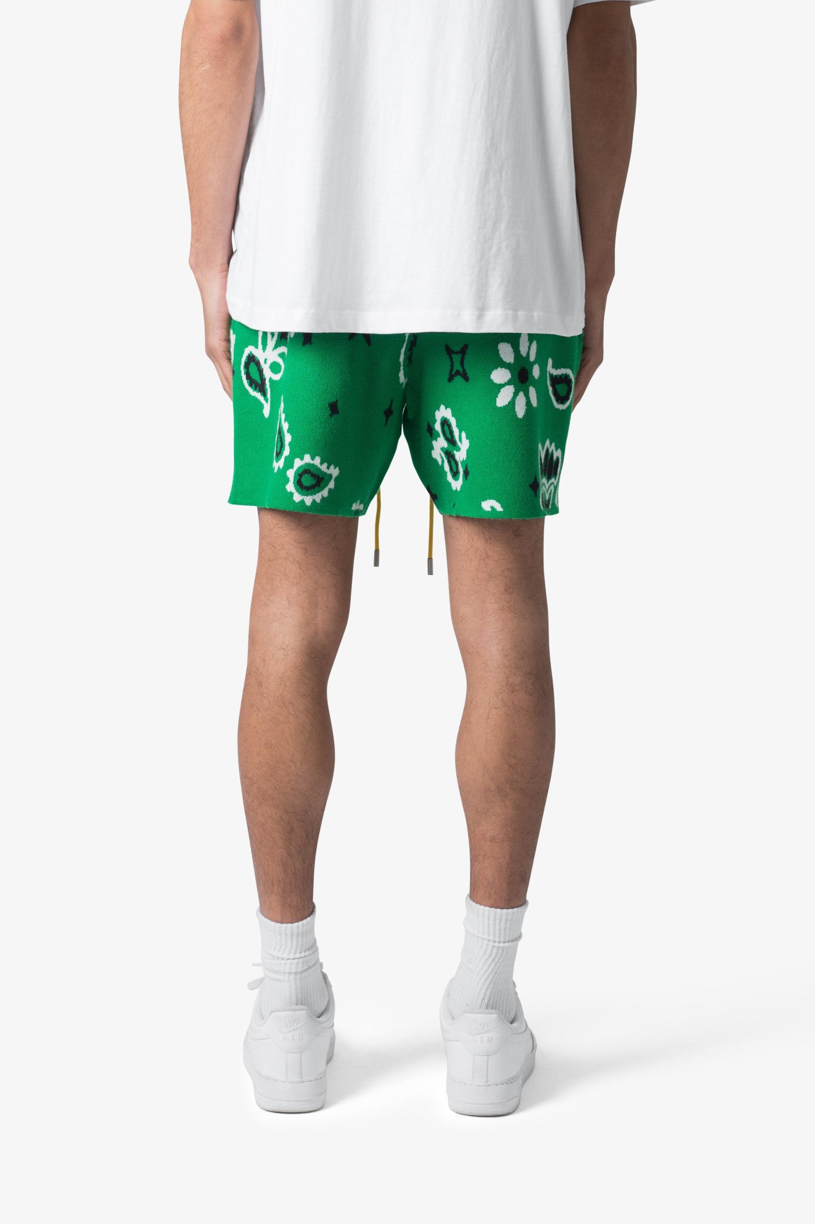 Paisley Knit Shorts - Green Male Product Image