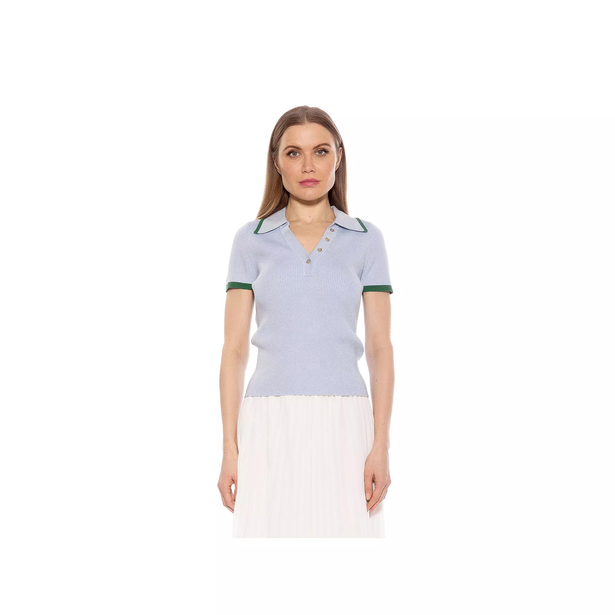 Women's ALEXIA ADMOR Diara Knitted Polo Top,  Product Image