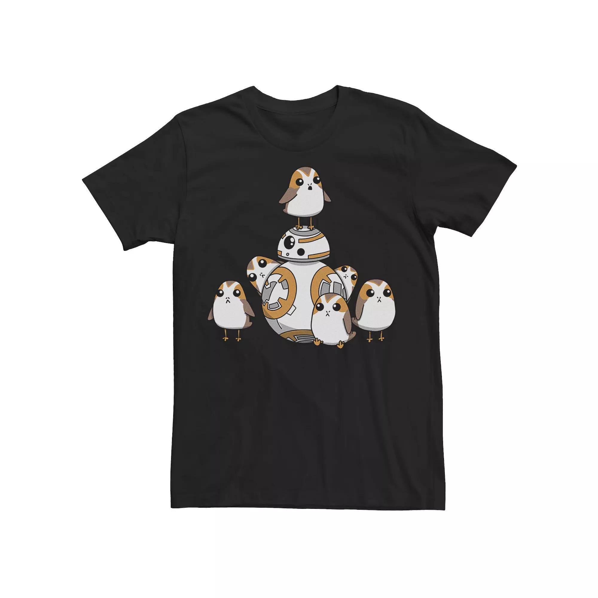 Men's Star Wars Porgs Having Fun With BB-8 Portrait Tee,  Product Image