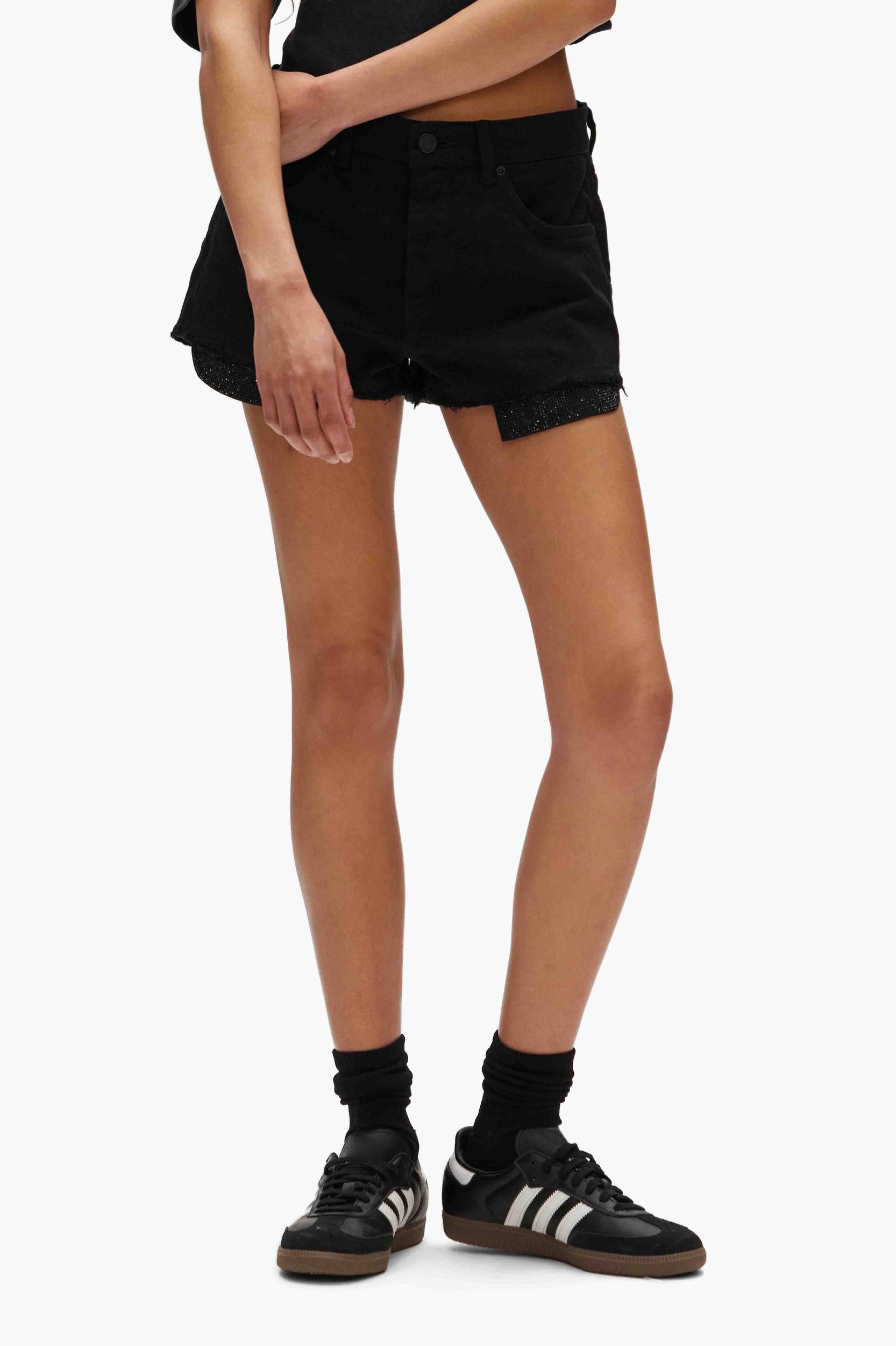 Rhinestone Denim Shorts Female Product Image