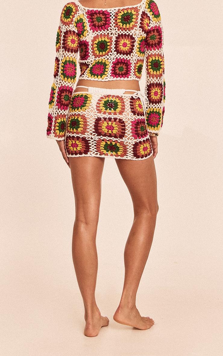Petite Multi Crochet Knit Mini Skirt Product Image
