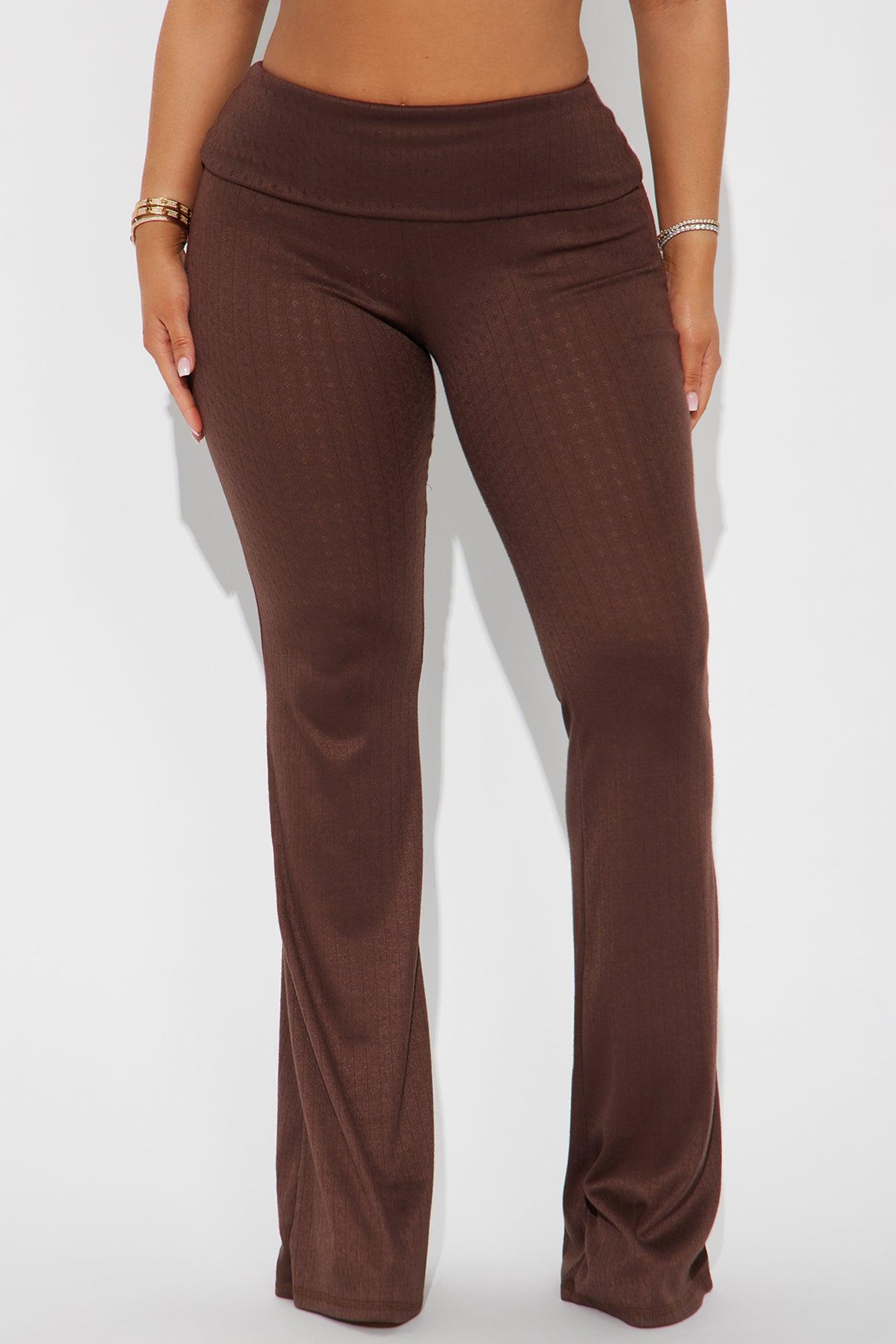 Sienna Foldover Flare Pant - Brown Product Image