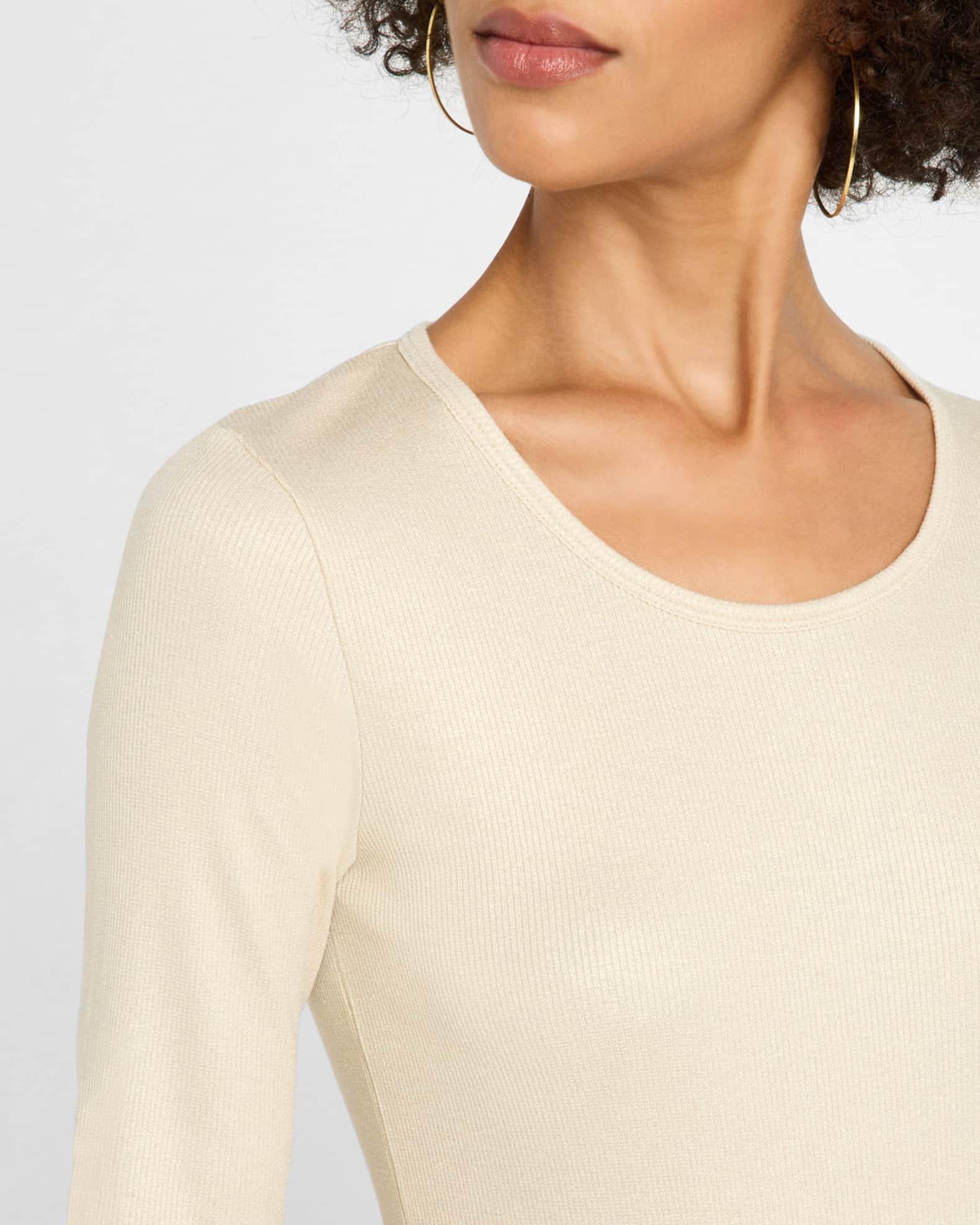 Soft Touch Metallic Ribbed Top Product Image