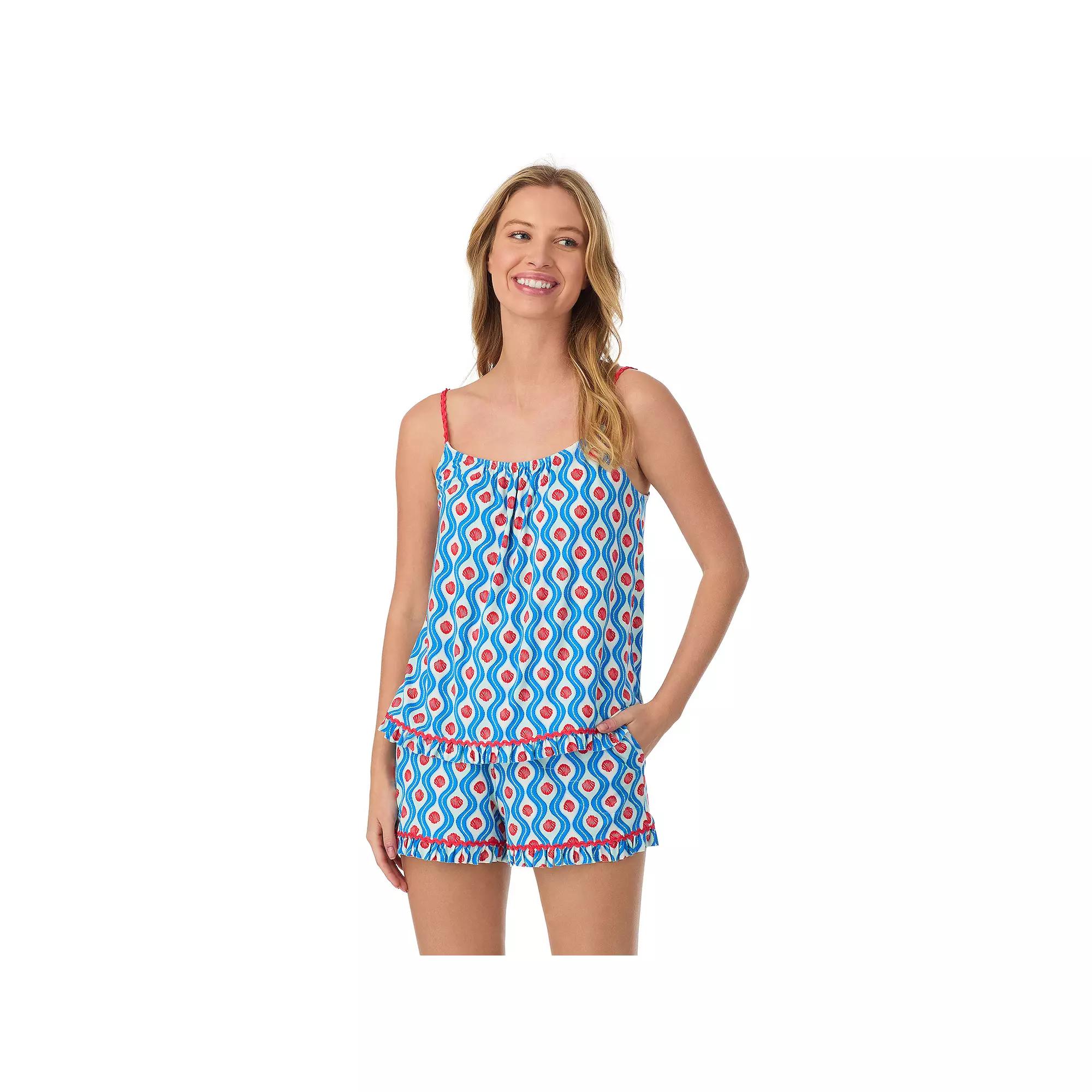 Womens Beauty Sleep Social 2-Piece Cozy Pajama Tank Top & Pajama Shorts Set Product Image