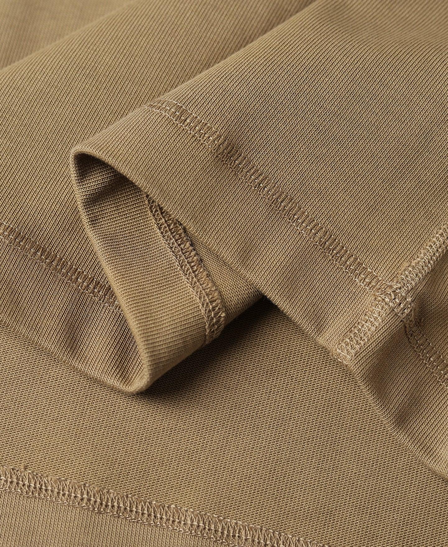 Vintage Long Sleeve Henley Shirt - Khaki Product Image