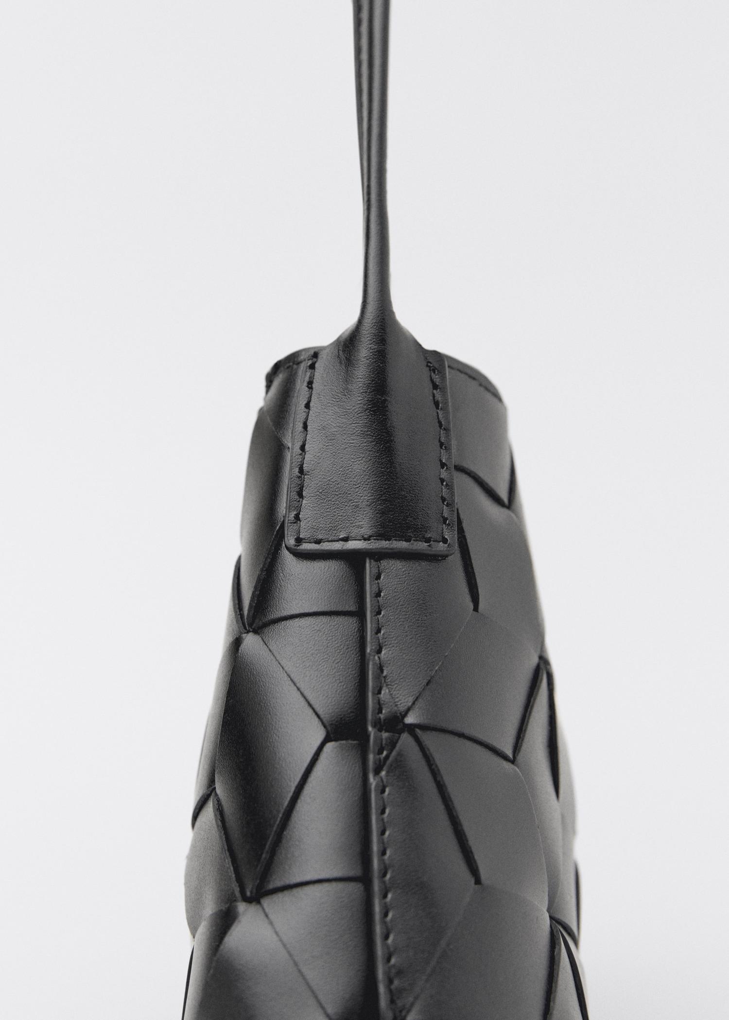 Braided leather shoulder bag - Women | MANGO USA Product Image