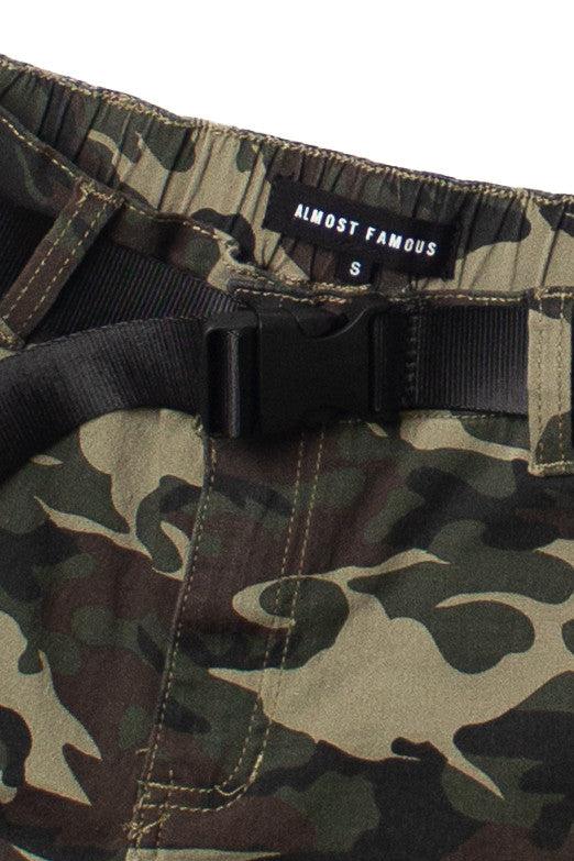 Belted Camouflage Cargo Shorts Product Image