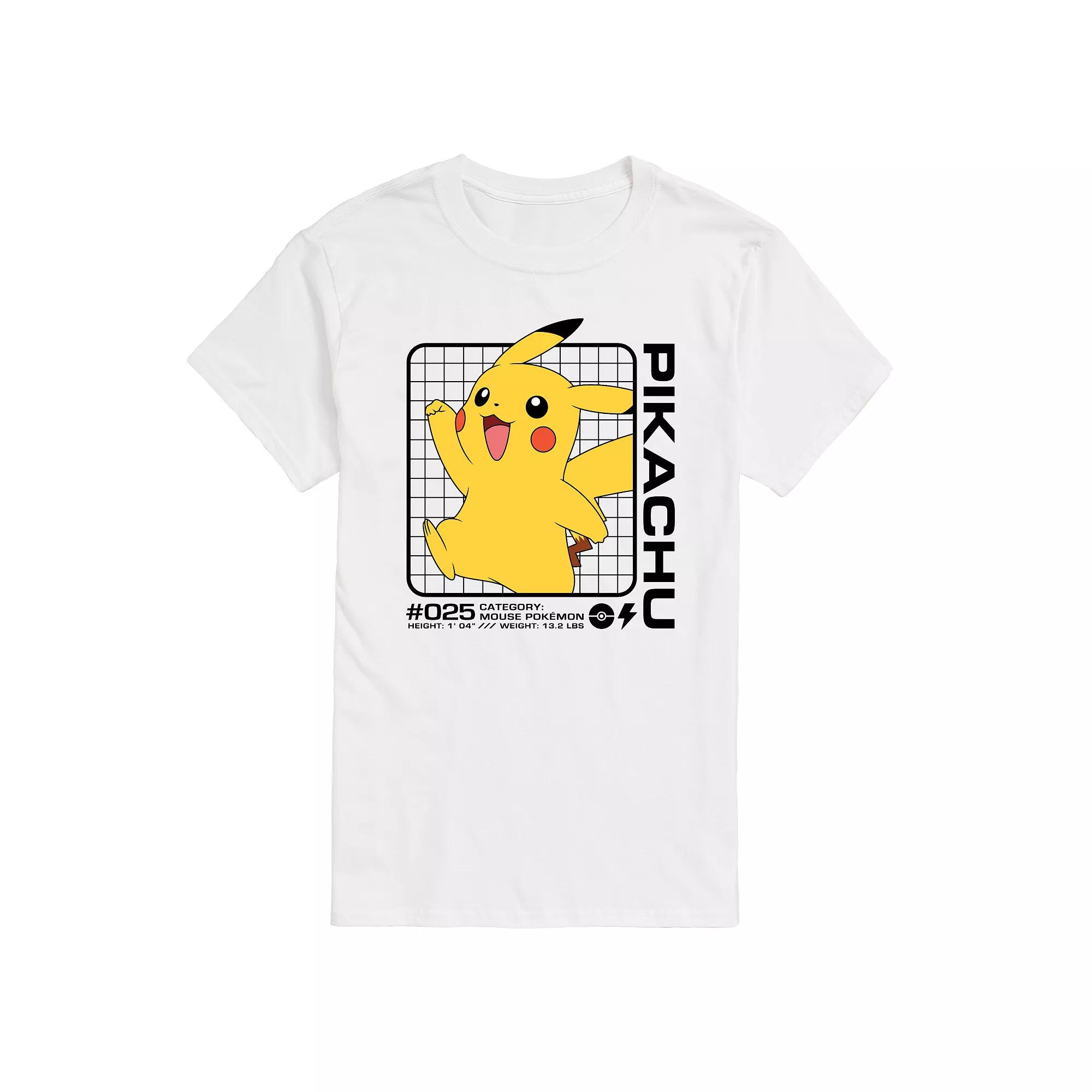 Men's Pokemon Pikachu Stats Graphic Tee,  Product Image