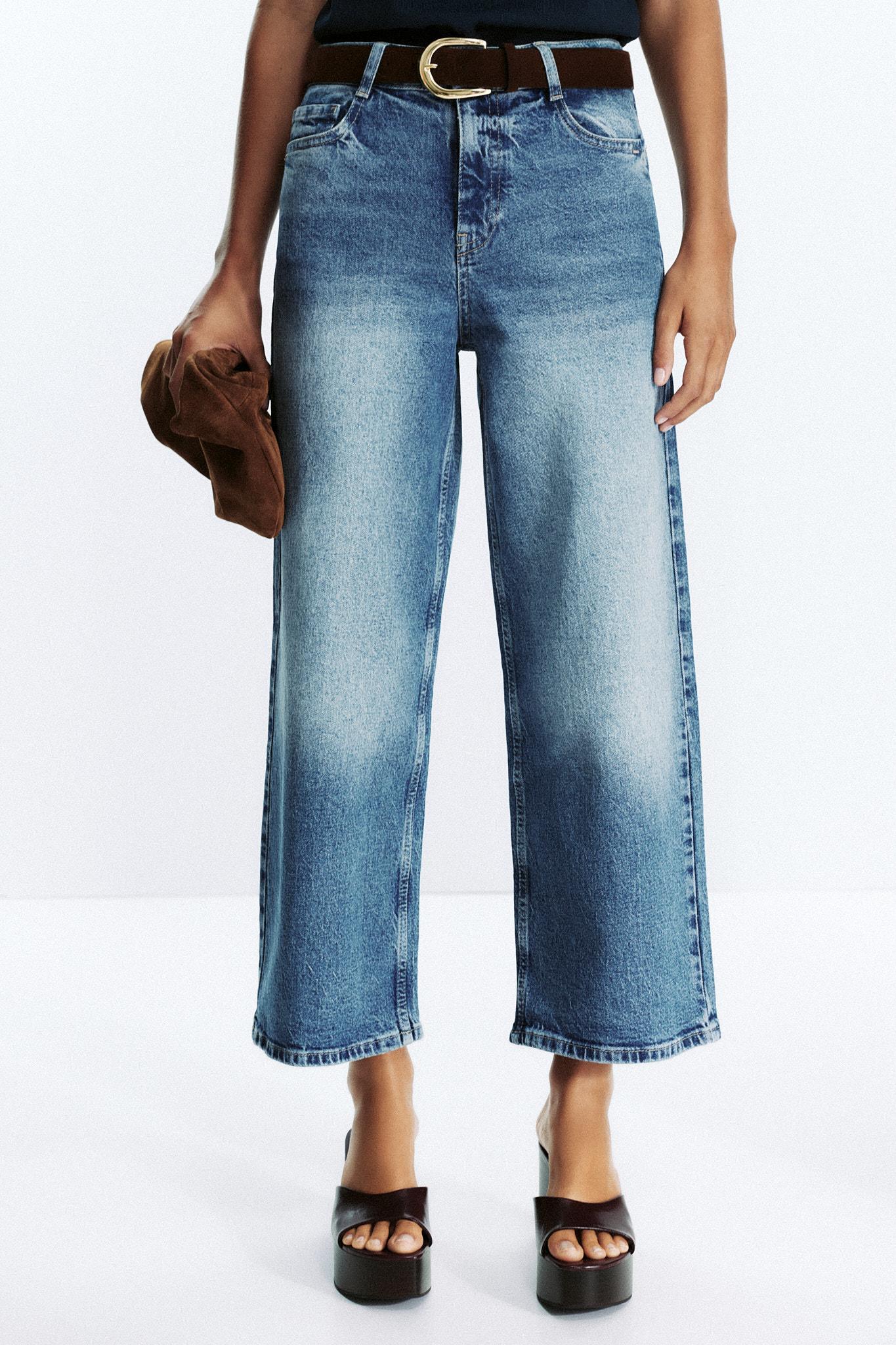 Z.10 HIGH-WAISTED BELTED CULOTTE JEANS Product Image