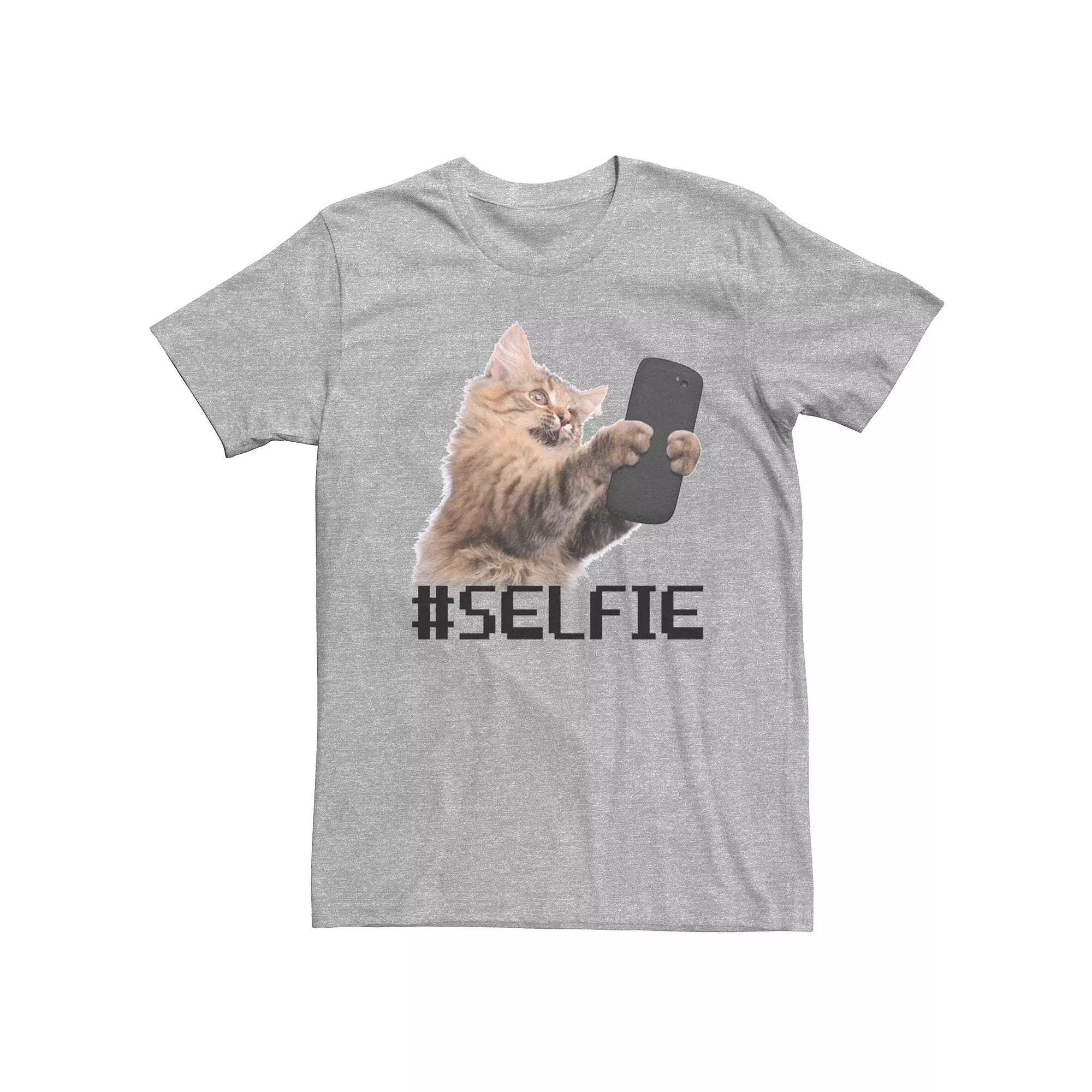 Men's Cat Selfie Graphic Tee,  Product Image