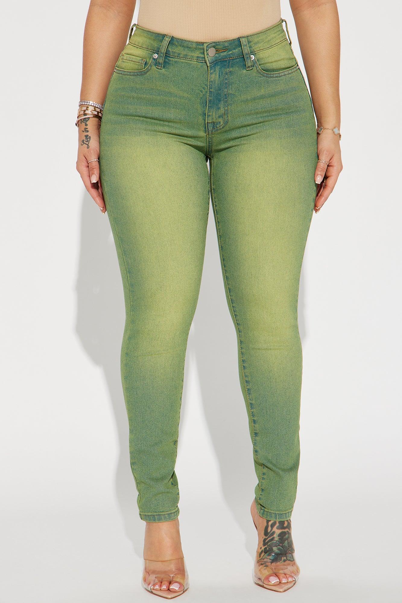 Hampton Tinted High Stretch Skinny Jeans - Green Product Image