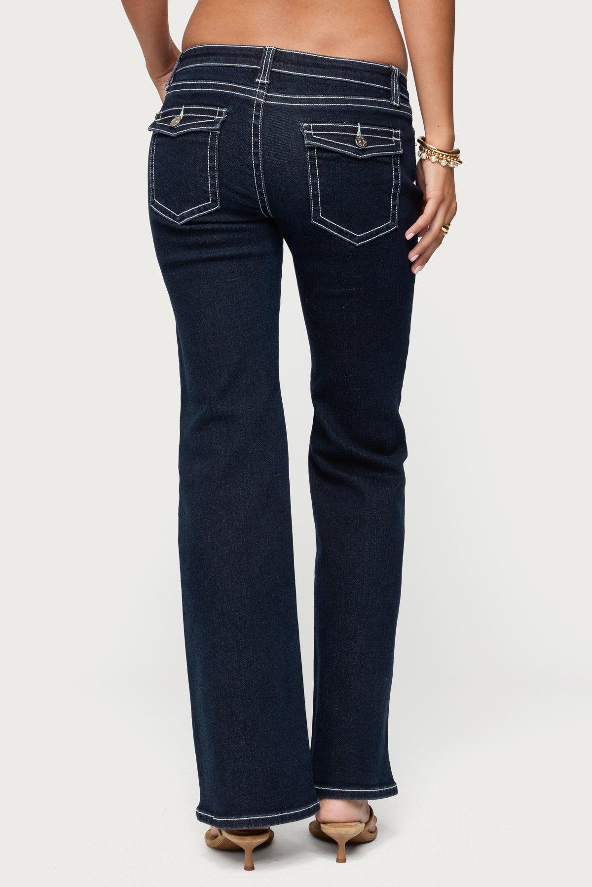 Louis Contrast Low Rise Bootcut Jeans Product Image