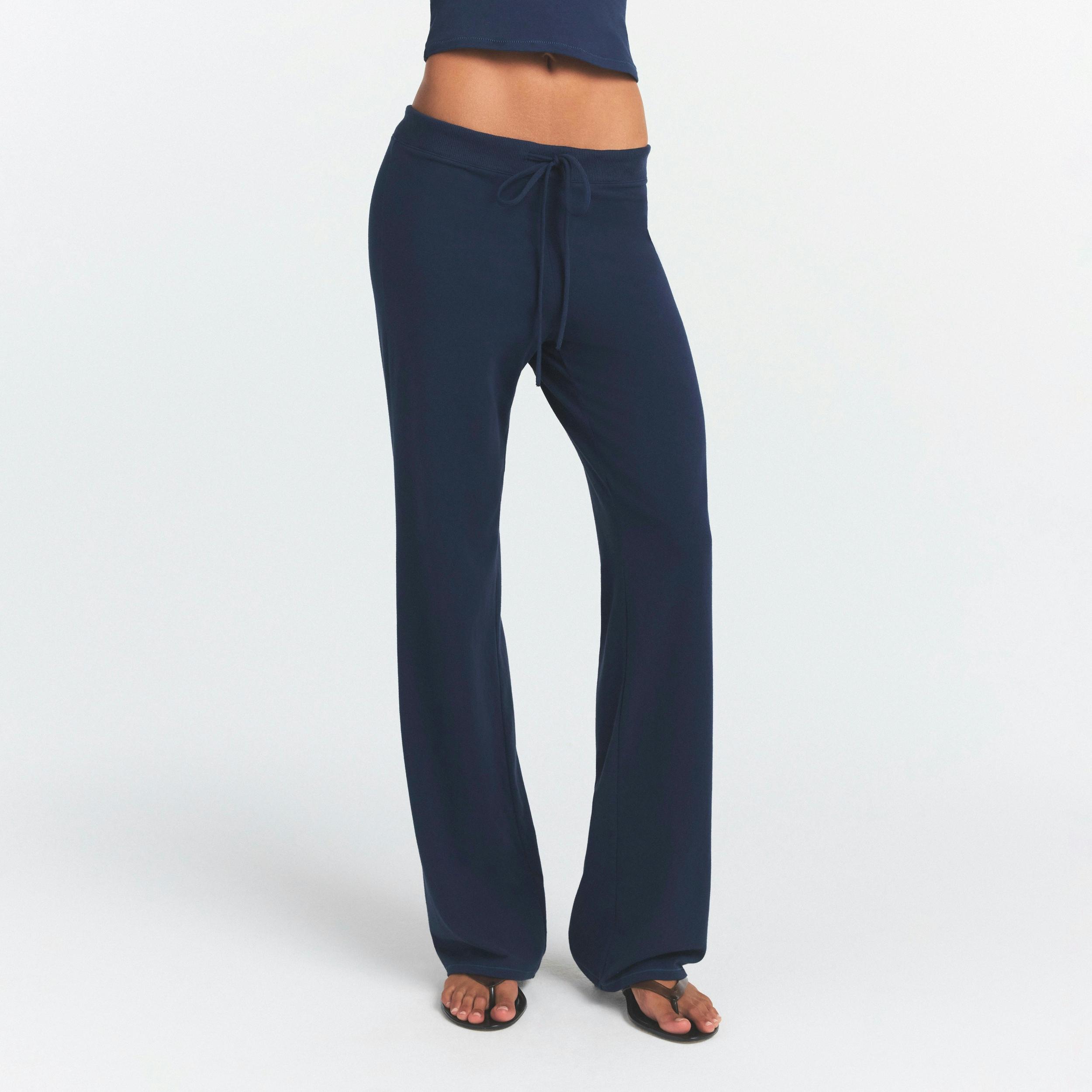 COTTON JERSEY STRAIGHT LEG PANT | NAVY Product Image
