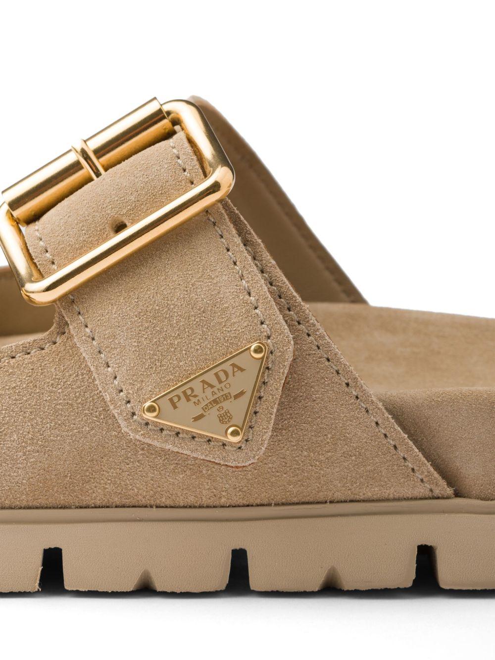 triangle-logo suede slides Product Image