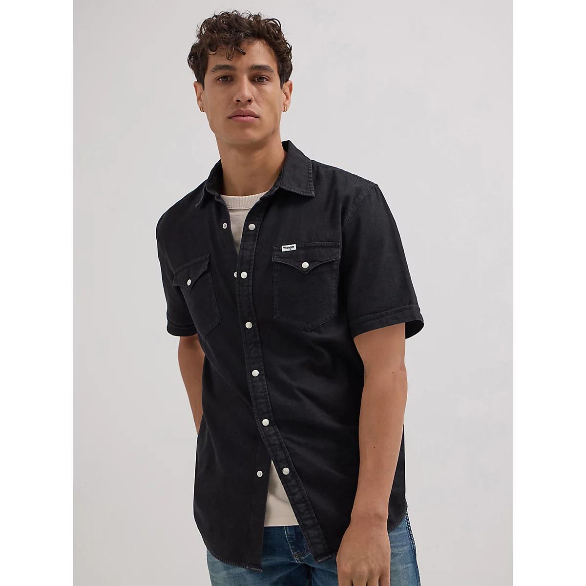 Men's Western Denim Shirt in Off Product Image
