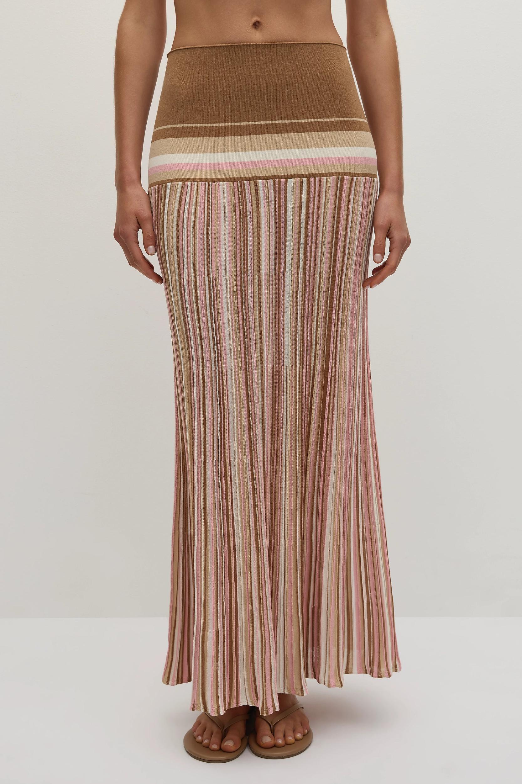 Citara Strapless Top Puce Sepia Stripe - Final Sale Product Image