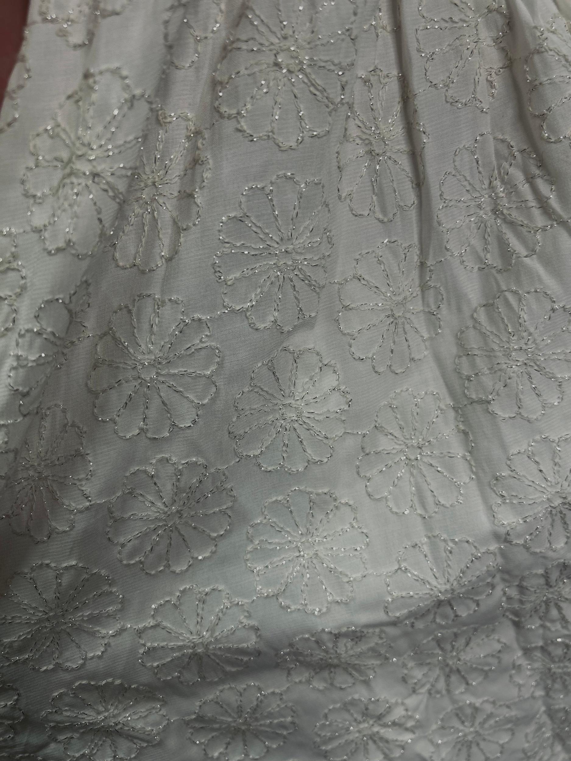 White Floral Ruffle Tie Back Dress Product Image