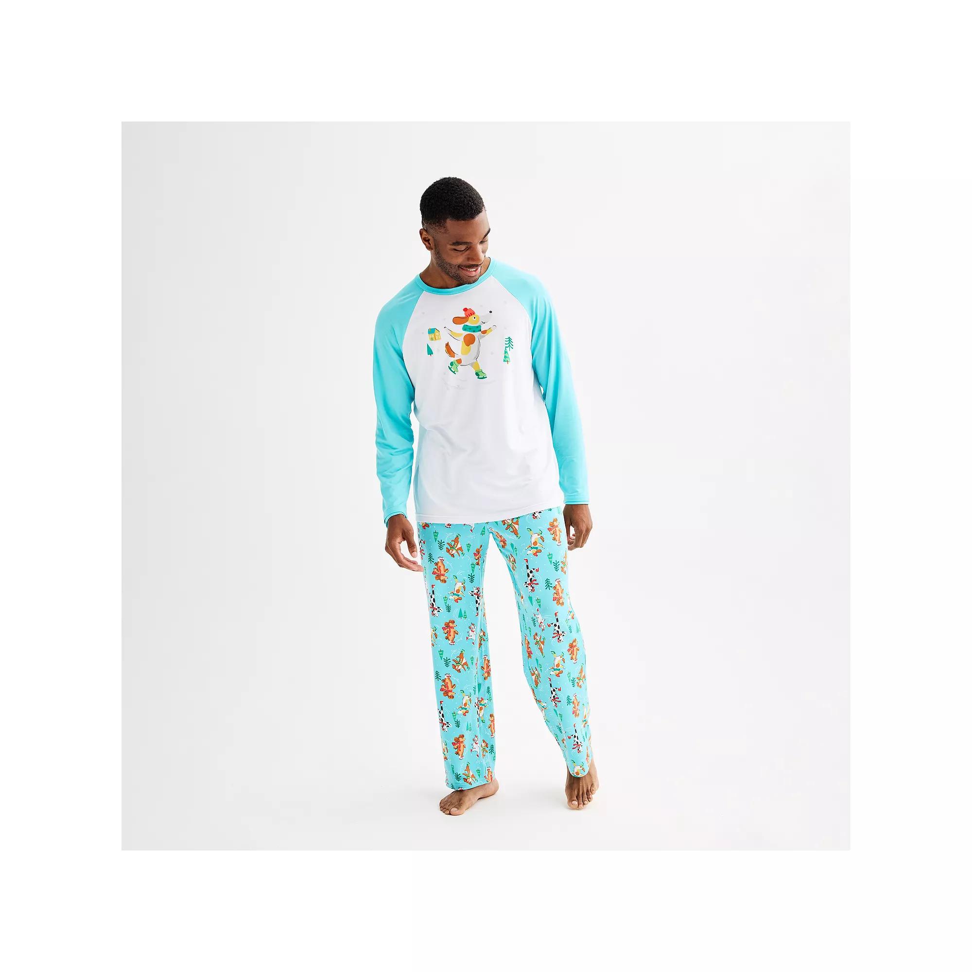 Men's Jammies For Your Families® Dog Family Pajama Top & Pajama Bottoms Set, Size: Medium, Winter Dogs Product Image