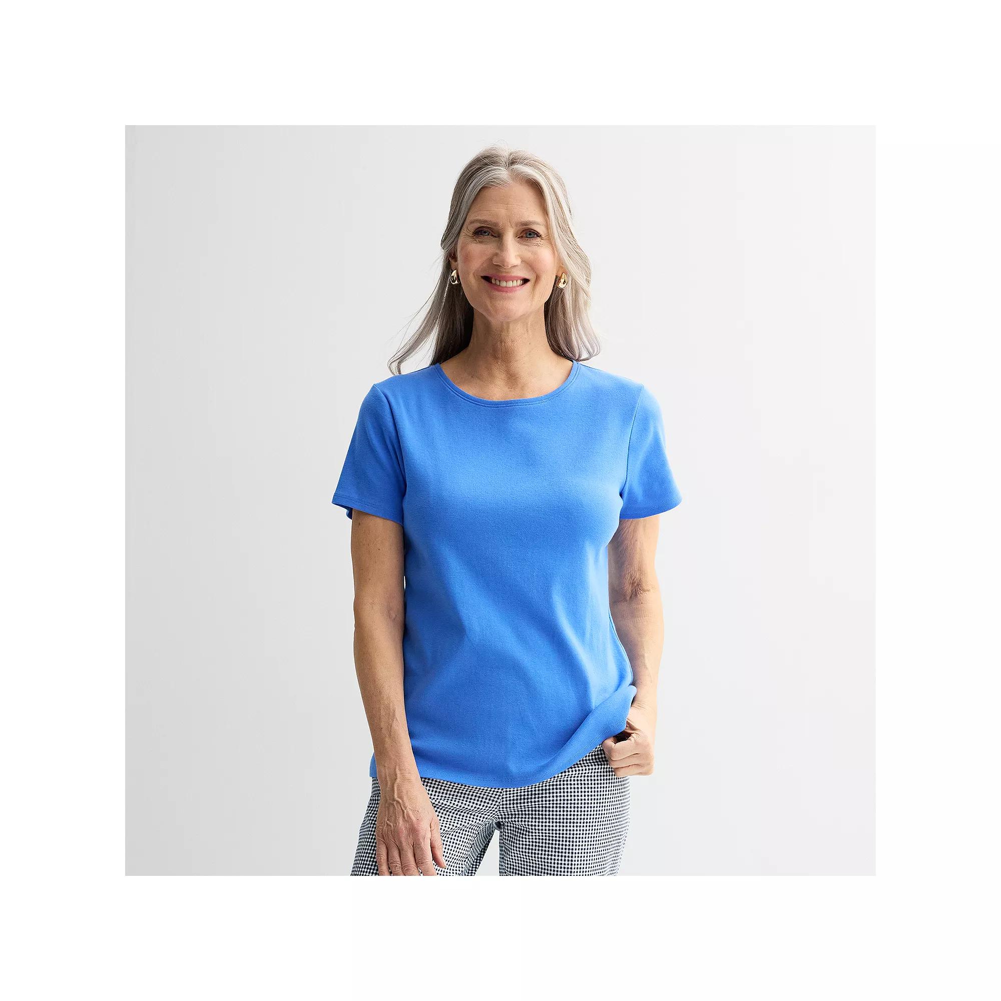 Women's Croft & Barrow® Essential Crewneck Tee, Size: Small, Valen River Product Image