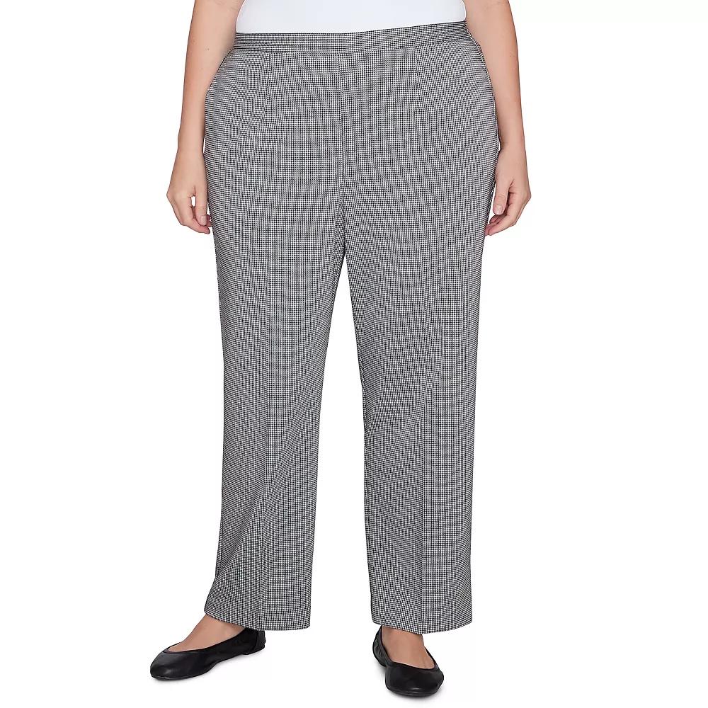 Plus Size Alfred Dunner Chic Comfort Waist Medium Mid-Rise Pants, Women's, Size: 1XL, Black And White Product Image