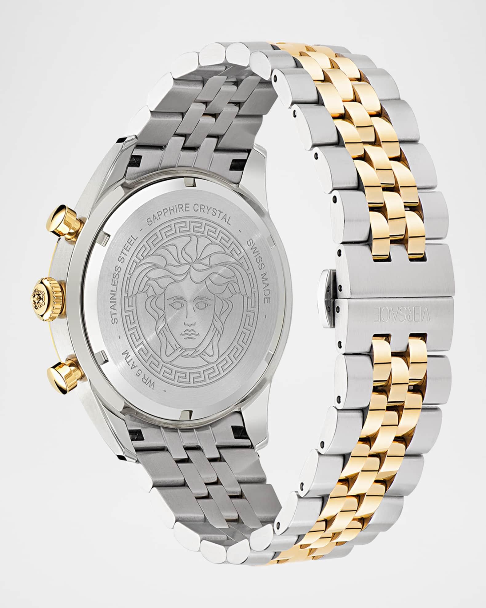 Mens Versace Chrono Master 44mm Two Tone Bracelet Watch Product Image