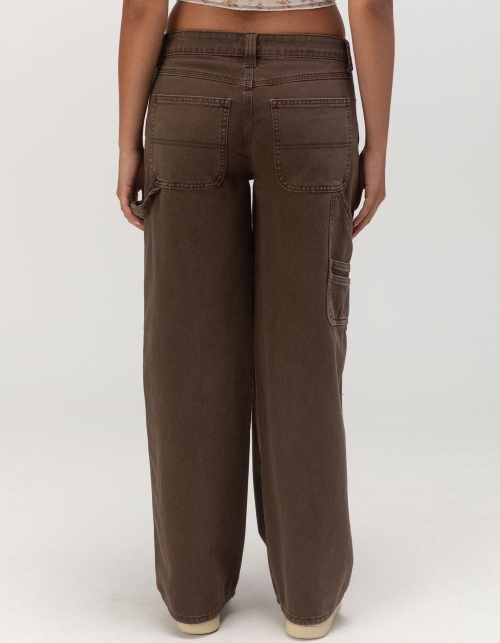 RSQ Womens Low Rise Baggy Carpenter Jeans - BROWN Product Image