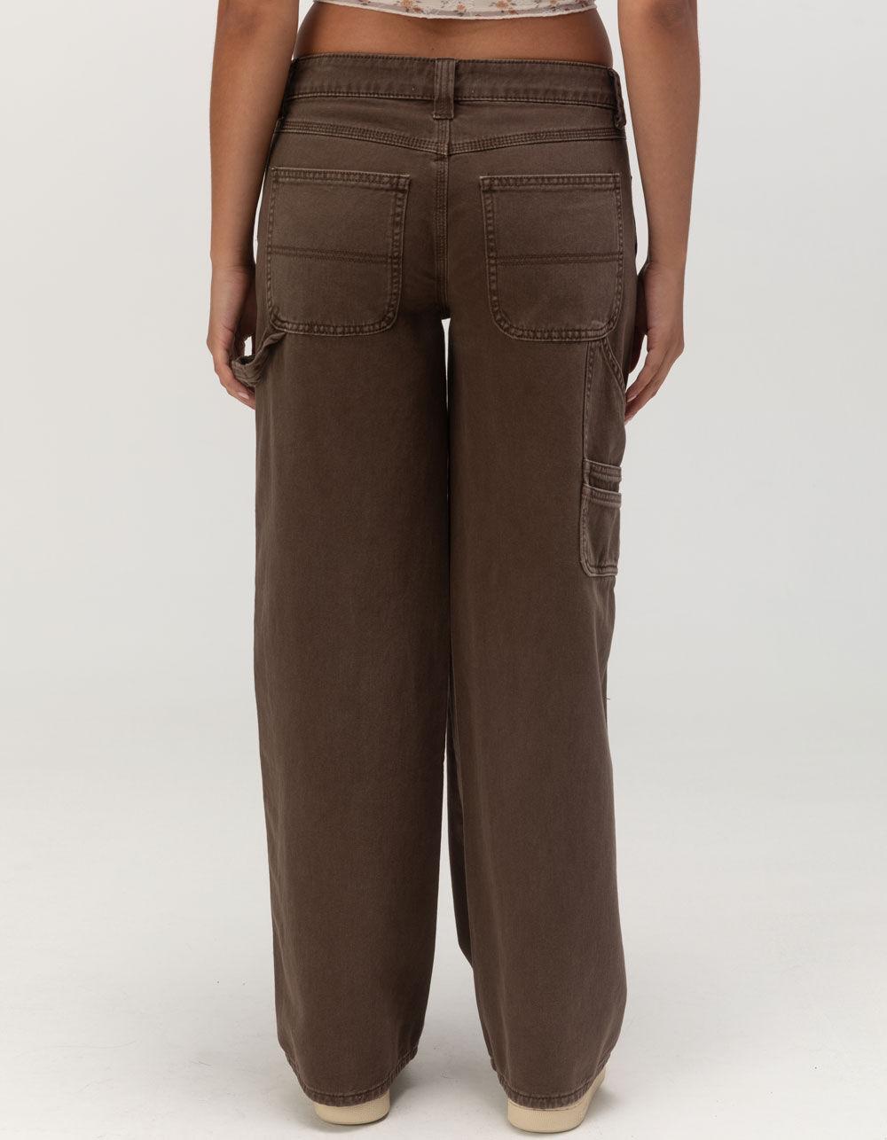 RSQ Womens Low Rise Baggy Carpenter Jeans - BROWN Product Image