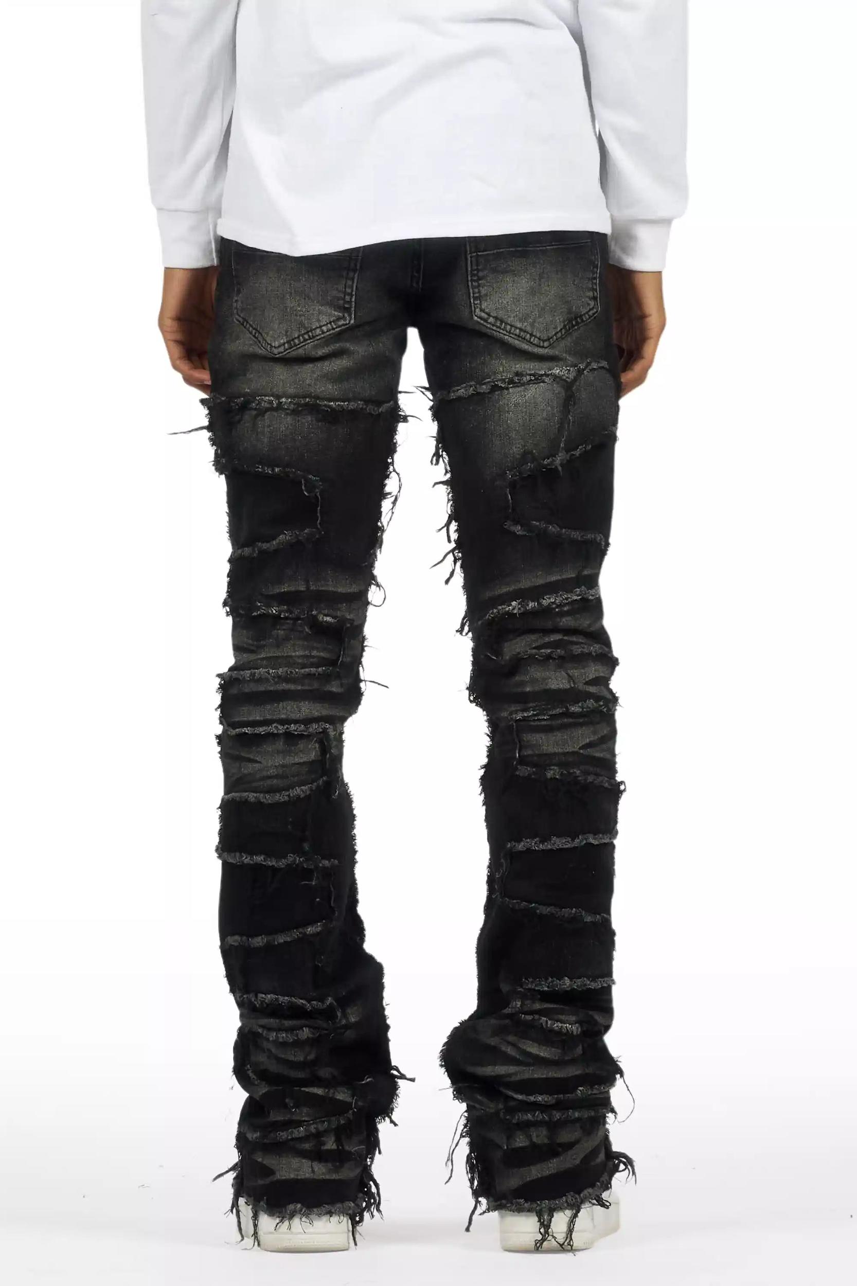 Shake Dark Grey Stacked Flare Jean Male Product Image