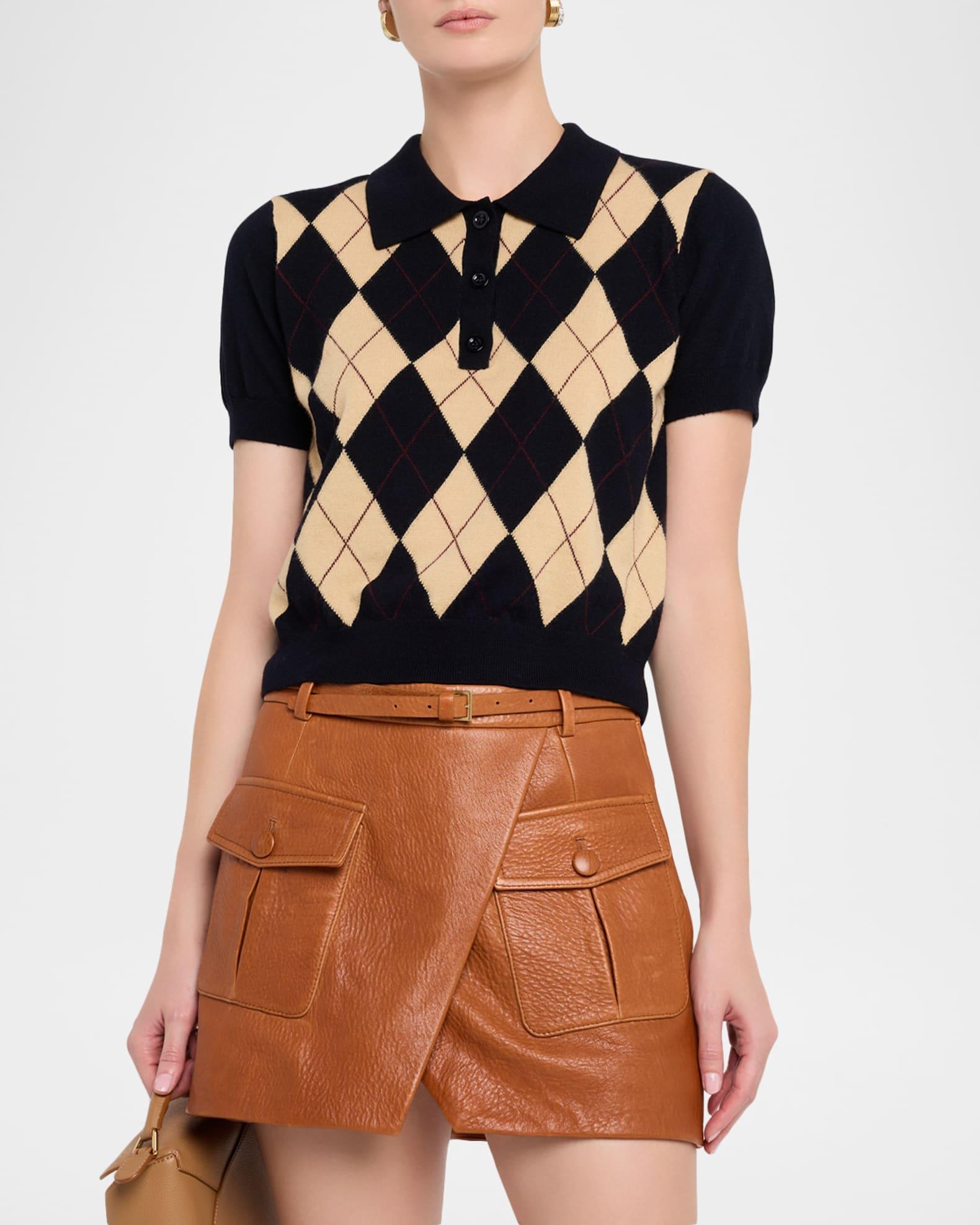 The Argyle Short-Sleeve Polo Sweater Product Image