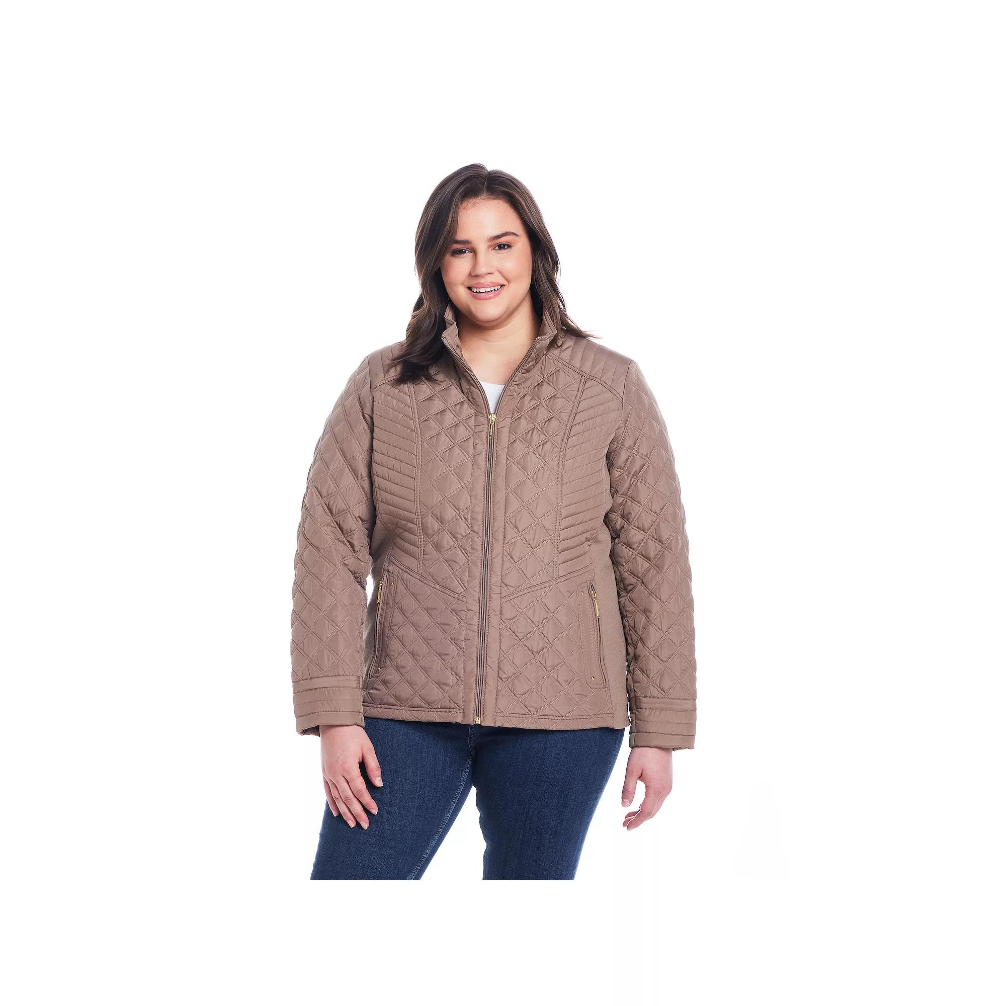 Plus Size Weathercast Quilted Jacket with Side Stretch, Women's, Size: 2XL, Shiitake Product Image