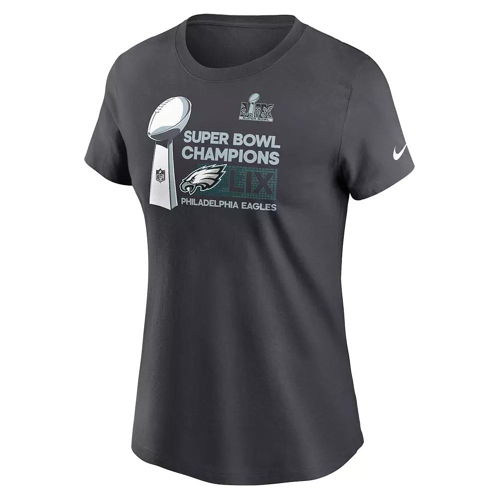 Women's Nike Philadelphia Eagles Super Bowl LIX Champions Locker Room Trophy Collection Tee, Size: Medium, Grey Product Image