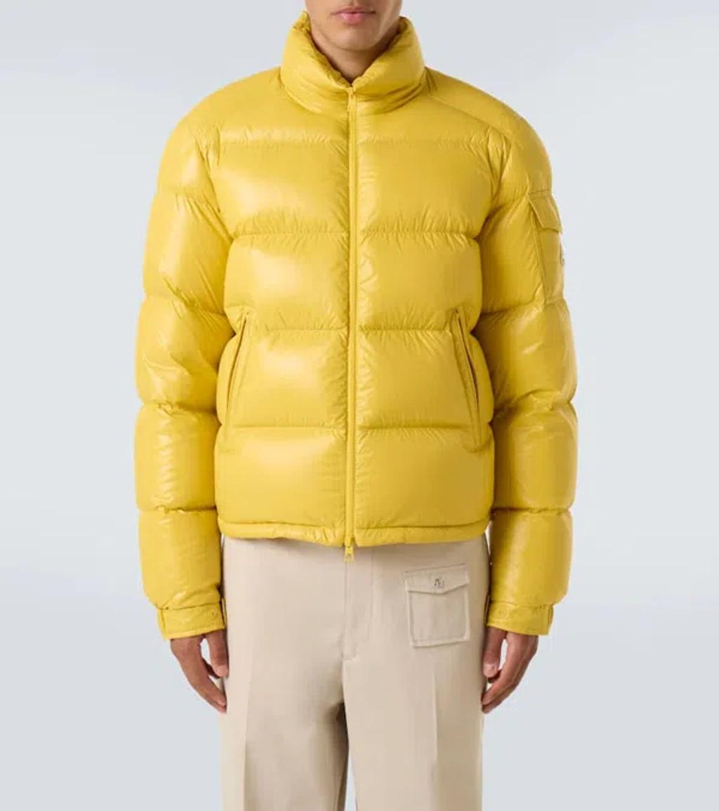 MONCLER Levitha Hooded Short Down Jacket In Yellow Product Image