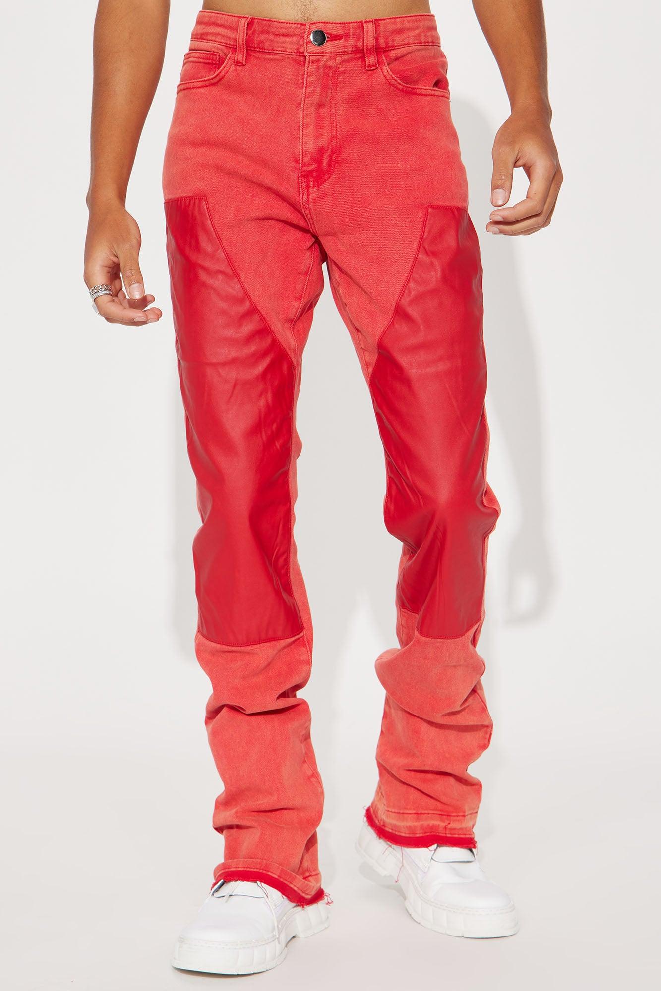 Count On It Stacked Skinny Flare Jeans - Red Product Image